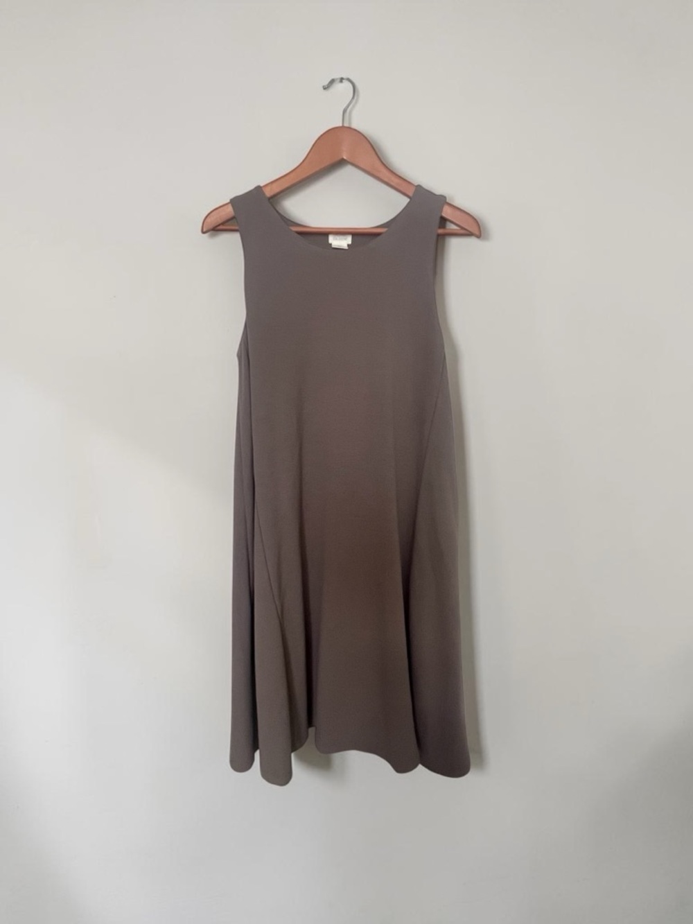 Sigrid Olsen Taupe Dress Rayon Blend Sleeveless A Line Tank Fit size small